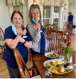 staff eating fruits