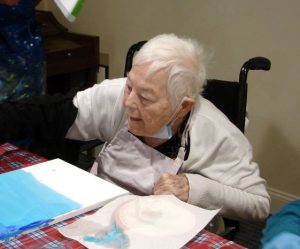 sandra enjoys painting activity