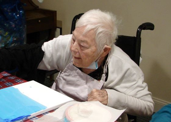 sandra enjoys painting activity