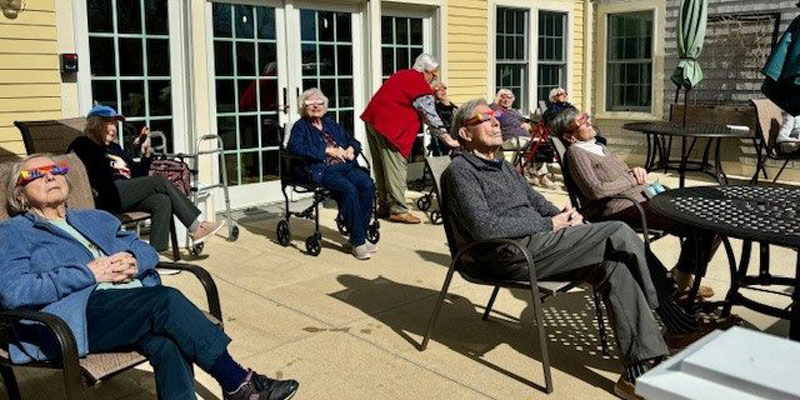 Residents at eclipse 2024