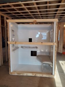 New showers going in